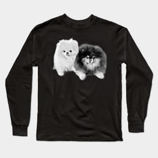 Pomeranian Pencil Art Long Sleeve T-Shirt